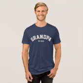 Personalized New Grandpa Est Date Father's Day Tri-Blend Shirt (Vorderseite voll)