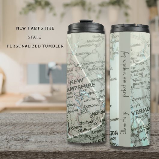 Personalized New Hampshire Map Granite State Thermosbecher