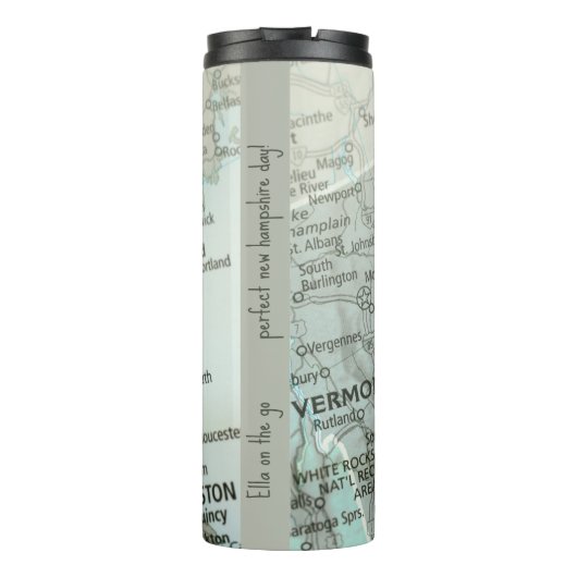 Personalized New Hampshire Map Granite State Thermosbecher (Rückseite)