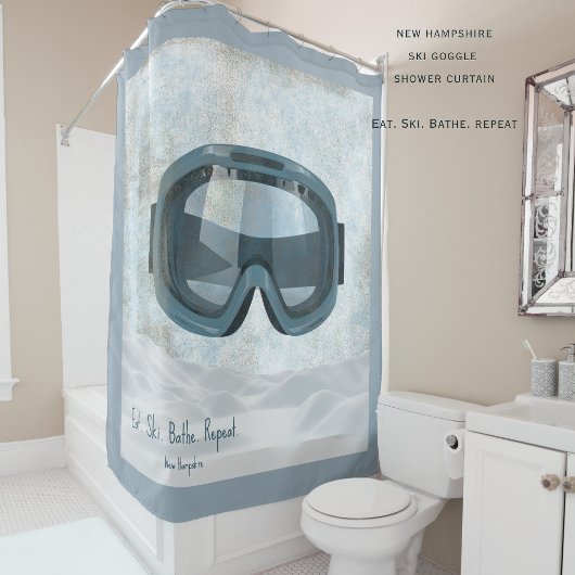 Personalized New Hampshire Ski. Eat Sleep Ski  Duschvorhang