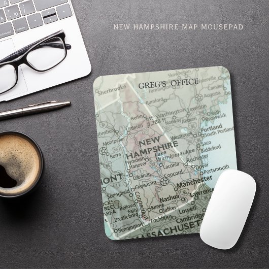 Personalized New Hampshire State Map  Mousepad