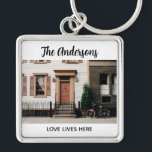 Personalized New Home Photo Schlüsselanhänger<br><div class="desc">A modern and elegant photo keychain. Personalize it with your photo,  name,  and a short quote or your first names. Designed for you by Blackberry Boulevard.</div>