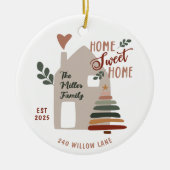 Personalized New Home Sweet Home Christmas Keramik Ornament (Vorne)