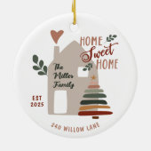 Personalized New Home Sweet Home Christmas Keramik Ornament (Hinten)