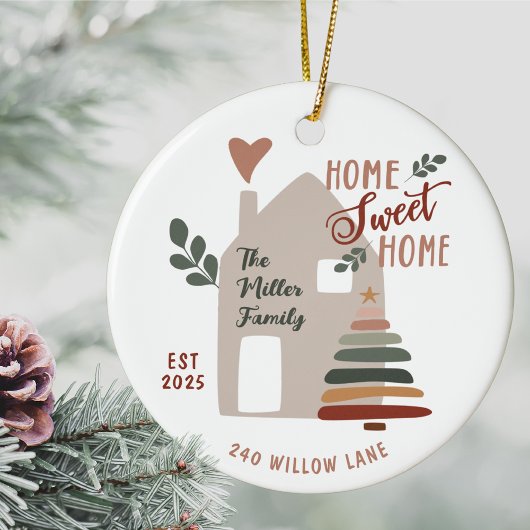 Personalized New Home Sweet Home Christmas Keramik Ornament