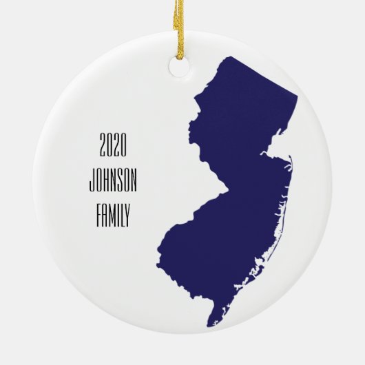Personalized New Jersey Christmas Ornament (Hinten)