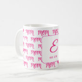 Personalized New Mom Established Pink Name Kaffeetasse (Vorderseite Links)