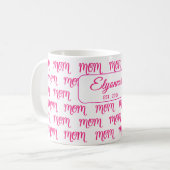 Personalized New Mom Established Pink Name Kaffeetasse (Vorderseite Links)