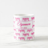 Personalized New Mom Established Pink Name Kaffeetasse (Mittel)