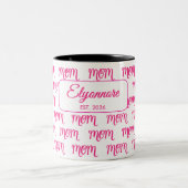 Personalized New Mom Established Pink Name Zweifarbige Tasse (Mittel)