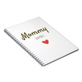 Personalized New Mommy Love Design with Year Notizblock (Rechte Seite)