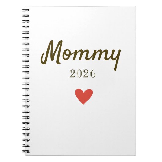 Personalized New Mommy Love Design with Year Notizblock (Vorderseite)