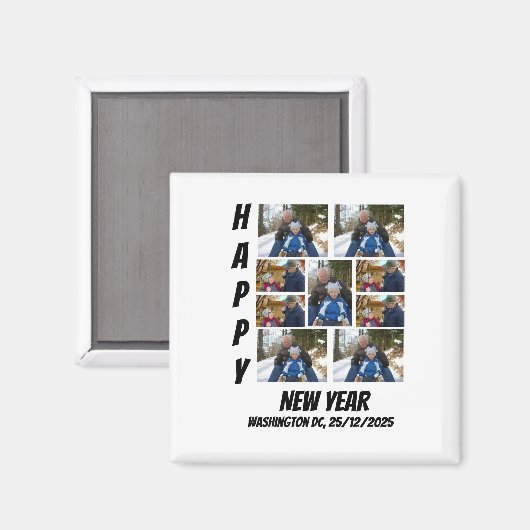 Personalized New year 9 Photo Collage  Magnet (Vorderseite/Rückseite)