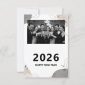 Personalized New Year Card 2026, Elegant New Year Karte (Vorderseite)