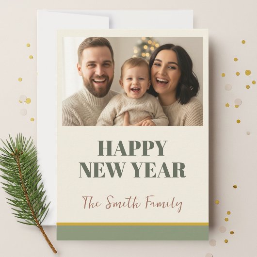 Personalized New Year Card 2026, Festive Holiday  Karte