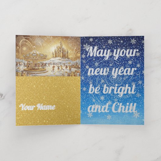 Personalized New Year's greetings in gold  (Innen Abgelegt)