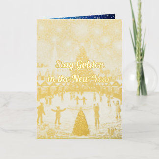 Personalized New Year's greetings in gold 