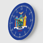 Personalized New York State Flag Design Große Wanduhr (Winkel)