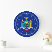 Personalized New York State Flag Design Große Wanduhr (Zuhause)