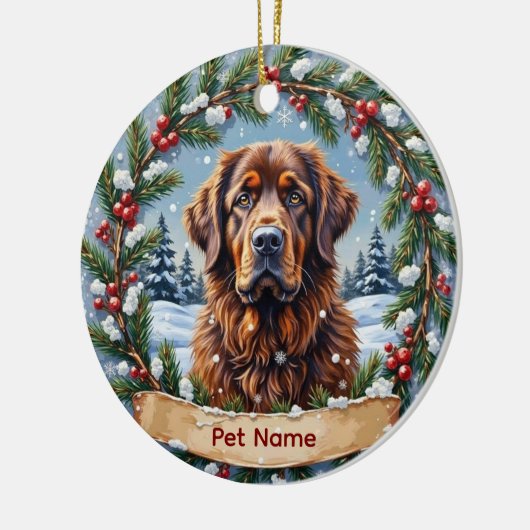 Personalized Newfoundland Christmas Keramik Ornament (Links)