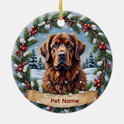 Personalized Newfoundland Christmas Keramik Ornament (Hinten)