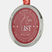 Personalized Nice List Medal Ornament Aus Metall (Links)