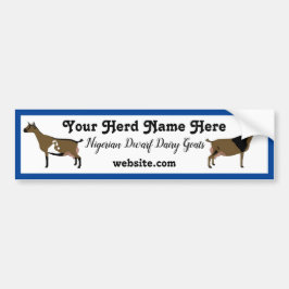 Personalized Nigerian Dwarf Dairy Goat Bumper Stic Autoaufkleber