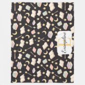 Personalized Night Reading Aesthetic Pattern Magic Fleecedecke (Vorderseite)