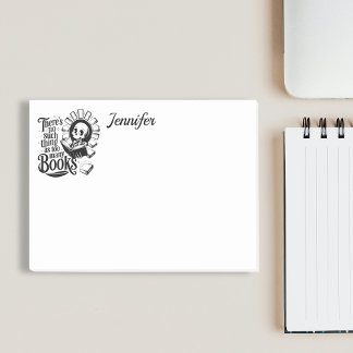 Personalized No Such Thing As Too Many Books Post-it Klebezettel