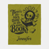 Personalized No Such Thing Too Many Bookworm Fleecedecke (Vorderseite)