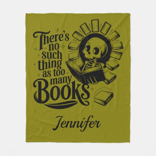 Personalized No Such Thing Too Many Bookworm Fleecedecke (Vorderseite)