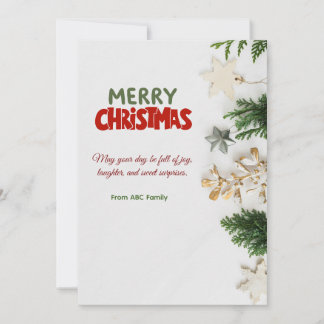 Personalized Non-Folded Christmas Card Feiertagskarte