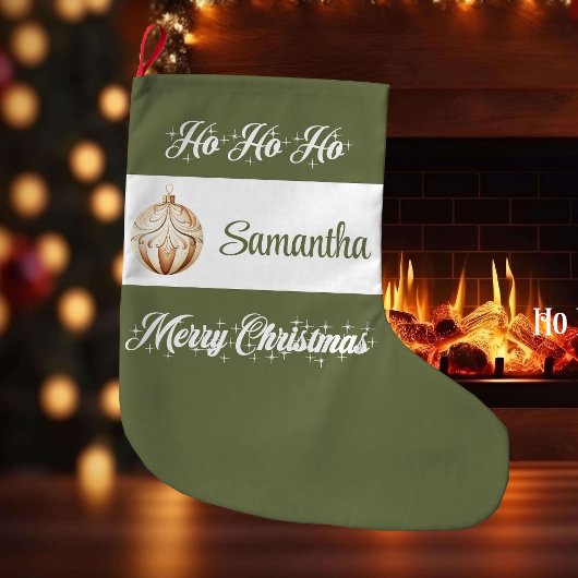 Personalized Nordic Script Christmas Stocking Großer Weihnachtsstrumpf