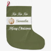 Personalized Nordic Script Christmas Stocking Großer Weihnachtsstrumpf (Vorderseite)