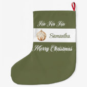 Personalized Nordic Script Christmas Stocking Großer Weihnachtsstrumpf (Rückseite)