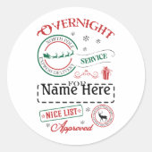 Personalized North Pole Express Delivery Sticker (Vorderseite)