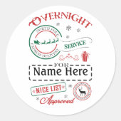 Personalized North Pole Express Delivery Sticker (Vorderseite)