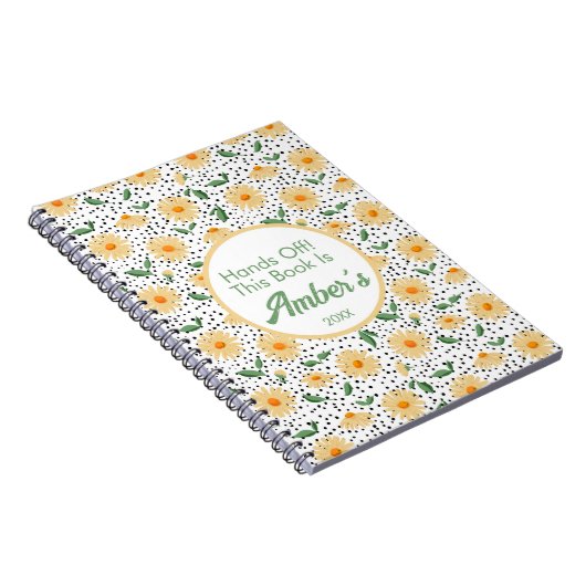 Personalized Notebook – Daisy design Notizblock (Rechte Seite)