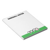 Personalized notepad with quirky baseball design notizblock (angewinkelt)