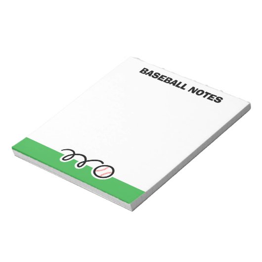 Personalized notepad with quirky baseball design notizblock (Rotiert)