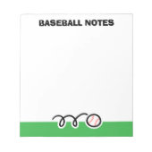 Personalized notepad with quirky baseball design notizblock (Vorderseite)