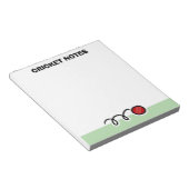 Personalized notepad with red cricket ball design notizblock (angewinkelt)