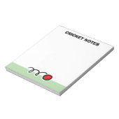 Personalized notepad with red cricket ball design notizblock (Rotiert)