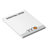 Personalized notepad with sporty basketball design notizblock (angewinkelt)