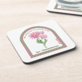 Personalized November Birth Month Flower Coaster Getränkeuntersetzer (Linke Seite)