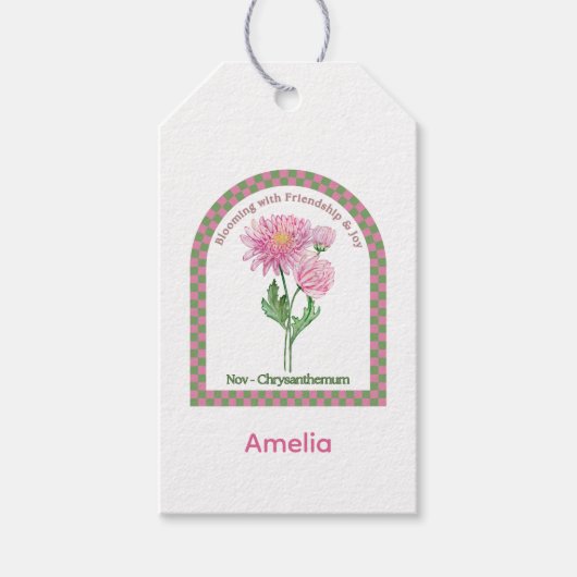Personalized November Birth Month Flower Geschenkanhänger (Vorderseite)
