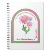 Personalized November Birth Month Flower Notebook Notizblock (Vorderseite)