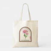 Personalized November Birth Month Flower Tote Bag Tragetasche (Rückseite)