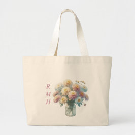 Personalized November Chrysanthemum Tote Bag Jumbo Stoffbeutel