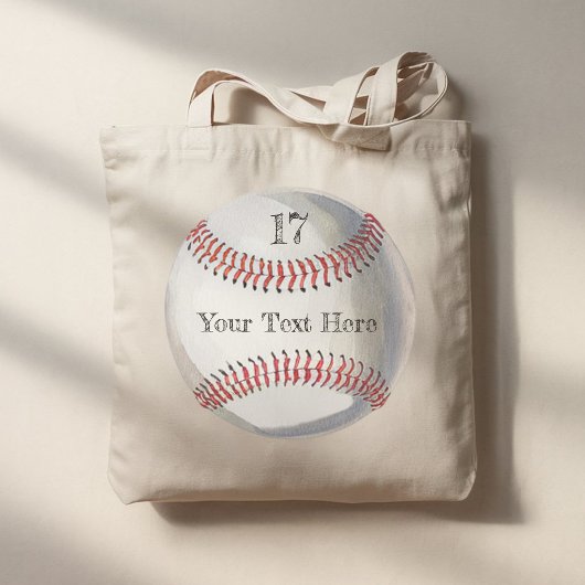 Personalized Number and Name Baseball back & front Tragetasche